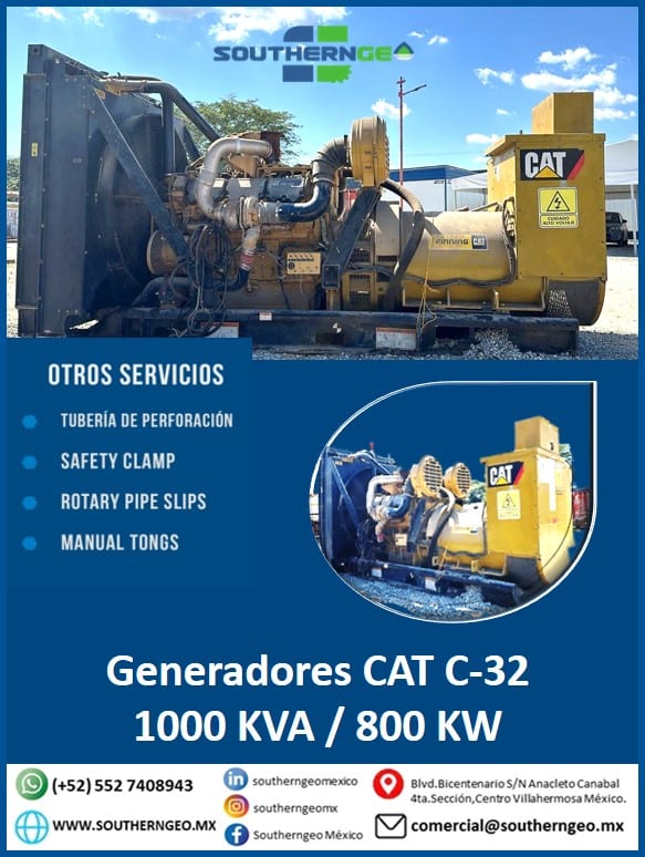 Generadores Caterpillar (50 HZ) 1000 KVA C32 Southerngeo